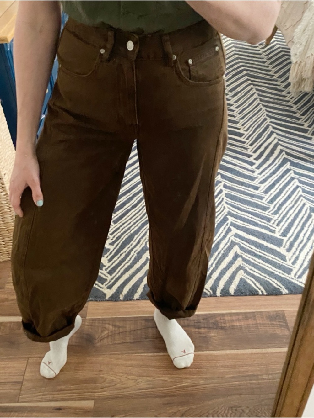 Zara High Waisted Brown Jeans